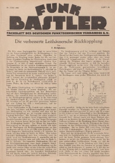 Funk Bastler : Fachblatt des Deutschen Funktechnischen Verbandes E.V., 10. Juni 1927, Heft 24.