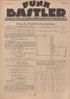 Funk Bastler : Fachblatt des Deutschen Funktechnischen Verbandes E.V., 24. Juni 1927, Heft 26.