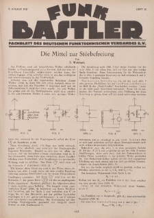 Funk Bastler : Fachblatt des Deutschen Funktechnischen Verbandes E.V., 5. August 1927, Heft 32.