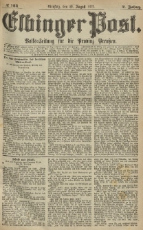 Elbinger Post, Nr.184 Dienstag 10 August 1875, 2 Jh