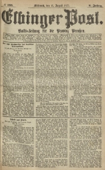 Elbinger Post, Nr.185 Mittwoch 11 August 1875, 2 Jh