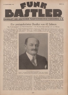 Funk Bastler : Fachblatt des Deutschen Funktechnischen Verbandes E.V., 25. November 1927, Heft 48.