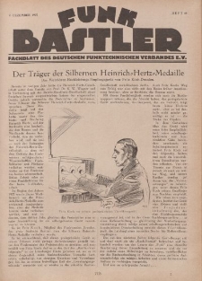 Funk Bastler : Fachblatt des Deutschen Funktechnischen Verbandes E.V., 2. Dezember 1927, Heft 49.