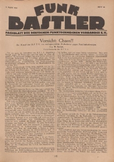 Funk Bastler : Fachblatt des Deutschen Funktechnischen Verbandes E.V., 8. März 1929, Heft 10.