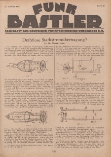 Funk Bastler : Fachblatt des Deutschen Funktechnischen Verbandes E.V., 23. August 1929, Heft 34.