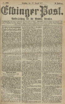 Elbinger Post, Nr.190 Dienstag 17 August 1875, 2 Jh