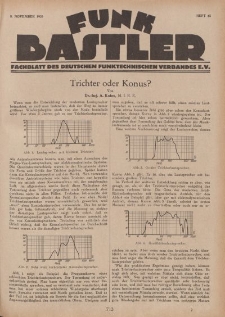 Funk Bastler : Fachblatt des Deutschen Funktechnischen Verbandes E.V., 8. November 1929, Heft 45.