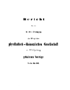Bericht über die in den Sitzungen der Königlichen Physikalisch-Ökonomischen Gesellschaft zu Königsberg, 1866