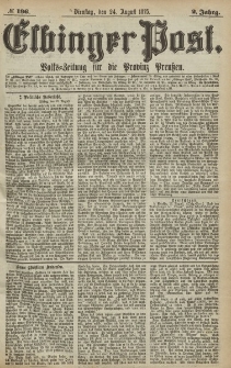 Elbinger Post, Nr.196 Dienstag 24 August 1875, 2 Jh