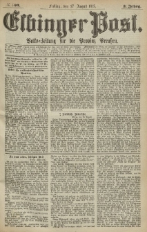 Elbinger Post, Nr.199 Freitag 27 August 1875, 2 Jh