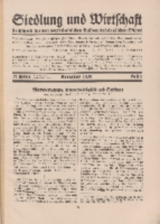 Siedlung und Wirtschaft, 13. Jahgang, November 1931, Heft 3.