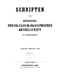 Schriften der Königlichen Physikalisch-Ökonomischen Gesellschaft zu Königsberg, 10. Jahrgang, 1869