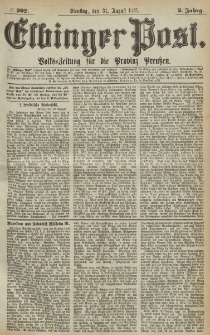 Elbinger Post, Nr.202 Dienstag 31 August 1875, 2 Jh