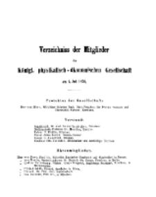Verzeichnis der Mitglieder der Königlichen Physikalisch-Ökonomischen Gesellschaft, 1870