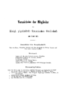 Verzeichnis der Mitglieder der Königlichen Physikalisch-Ökonomischen Gesellschaft, 1871