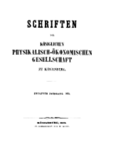 Schriften der Königlichen Physikalisch-Ökonomischen Gesellschaft zu Königsberg, 12. Jahrgang, 1871