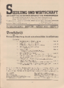 Siedlung und Wirtschaft, 15. Jahrgang, März 1933, Heft 3.