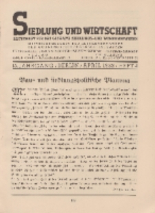 Siedlung und Wirtschaft, 15. Jahrgang, April 1933, Heft 4.