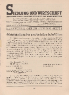 Siedlung und Wirtschaft, 15. Jahrgang, Juni 1933, Heft 6.