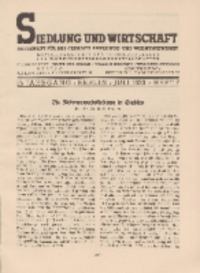 Siedlung und Wirtschaft, 15. Jahrgang, Juli 1933, Heft 7.
