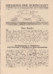 Siedlung und Wirtschaft, 15. Jahrgang, September 1933, Heft 9.