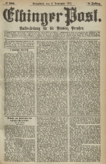 Elbinger Post, Nr.206 Sonnabend 4 September 1875, 2 Jh
