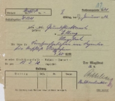 Magistrat - Urząd Gruntowy w Elblągu - korespondencja (23.01.1932 r.)