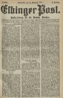 Elbinger Post, Nr.212 Sonnabend 11 September 1875, 2 Jh