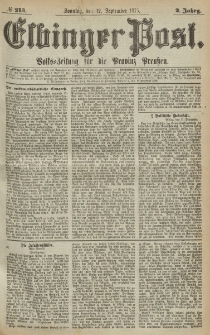 Elbinger Post, Nr.213 Sonntag 12 September 1875, 2 Jh