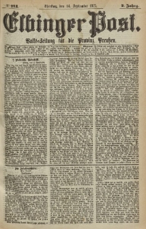 Elbinger Post, Nr.214 Dienstag 14 September 1875, 2 Jh