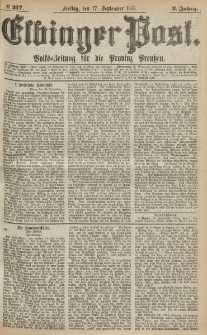 Elbinger Post, Nr.217 Freitag 17 September 1875, 2 Jh