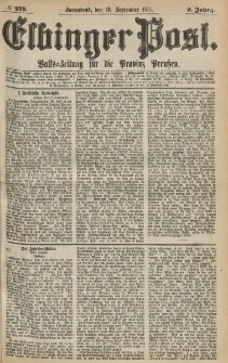 Elbinger Post, Nr.218 Sonnabend 18 September 1875, 2 Jh