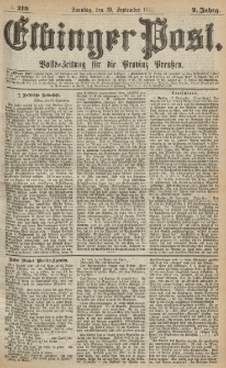Elbinger Post, Nr.219 Sonntag 19 September 1875, 2 Jh