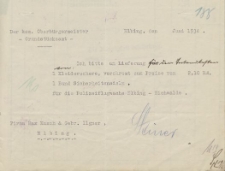 Urząd Gruntowy w Elblągu - Firma Max Kusch & Gebr. Ilgner Elbing - korespondencja (czerwiec 1934)