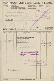 Firma Max Kusch & Gebr. Ilgner, Elbing - Urząd Gruntowy w Elblągu - korespondencja (01.07.1934 r.)