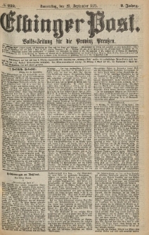 Elbinger Post, Nr.222 Donnerstag 23 September 1875, 2 Jh