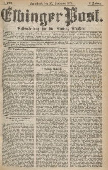 Elbinger Post, Nr.224 Sonnabend 25 September 1875, 2 Jh