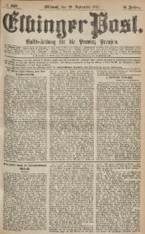 Elbinger Post, Nr.227 Mittwoch 29 September 1875, 2 Jh