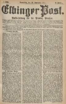 Elbinger Post, Nr.228 Donnerstag 30 September 1875, 2 Jh