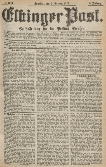 Elbinger Post, Nr.231 Sonntag 3 October 1875, 2 Jh