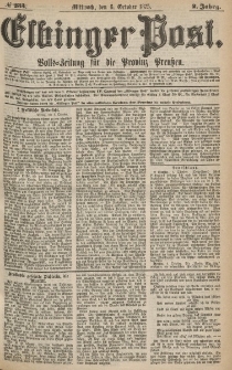 Elbinger Post, Nr.233 Mittwoch 6 October 1875, 2 Jh