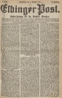 Elbinger Post, Nr.236 Sonnabend 9 October 1875, 2 Jh