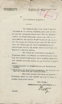 Suedwestdeutsche Luftverkehrs A.G., Frankfurt - pismo z dnia 31.01.1934 r.