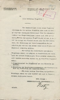 Suedwestdeutsche Luftverkehrs A.G., Frankfurt - pismo z dnia 31.01.1934 r.