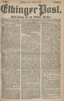 Elbinger Post, Nr.243 Sonntag 17 October 1875, 2 Jh