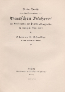 Dritter Bericht über die Verwaltung der Deutschen Bücherei des Börsenvereins der Deutschen Buchhändler, 1915