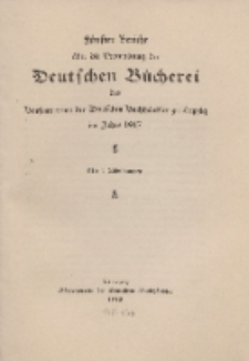 F&uuml;nfter Bericht &uuml;ber die Verwaltung der Deutschen B&uuml;cherei des B&ouml;rsenvereins der Deutschen Buchh&auml;ndler, 1917
