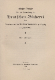 Fünfter Bericht über die Verwaltung der Deutschen Bücherei des Börsenvereins der Deutschen Buchhändler, 1917