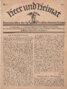 Heer und Heimat : Korrespondenz für die deutschen Armeezeitungen, 1917, Nr 1.