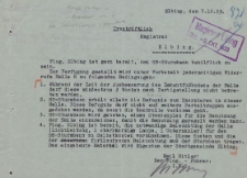 Straż Lotnicza w Elblągu - Magistrat der Stadt Elbing - korespondencja (07.10.1933 r.)